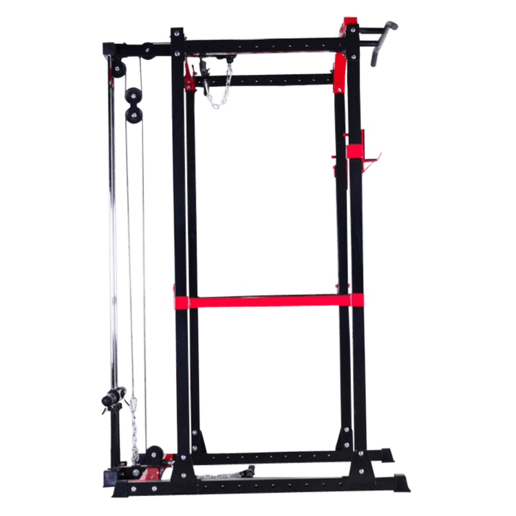 Full Power Rack with Lats Cable Machine and Options - DirectHomeGym