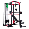 Full Power Rack with Lats Cable Machine and Options - DirectHomeGym