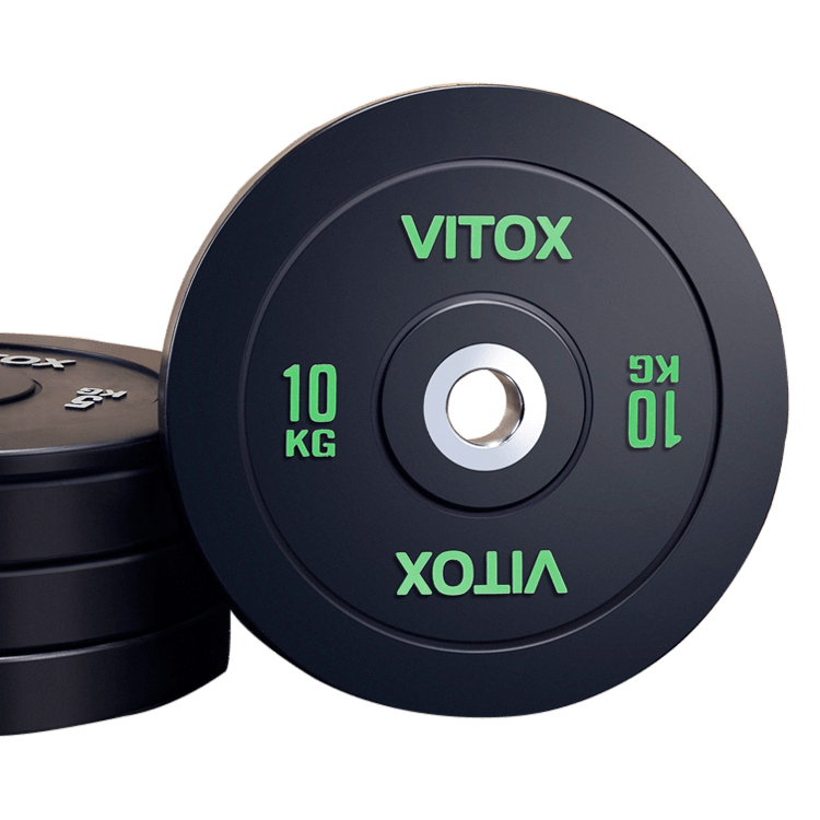 Black Bumper Plates with Colored Word Markings (5KG  to 25KG) - DirectHomeGym