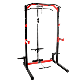 Half Rack with Lats Pull down and Row Machine - DirectHomeGym