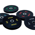 Black Bumper Plates with Colored Word Markings (5KG  to 25KG) - DirectHomeGym