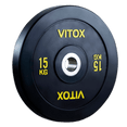 Black Bumper Plates with Colored Word Markings (5KG  to 25KG) - DirectHomeGym